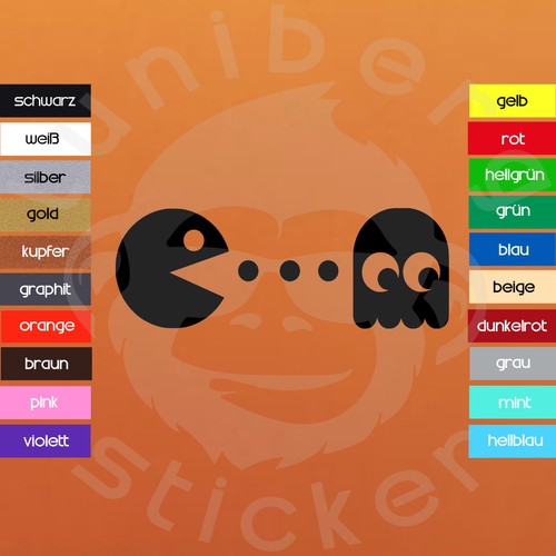 Aufkleber pacman 25 - , cm